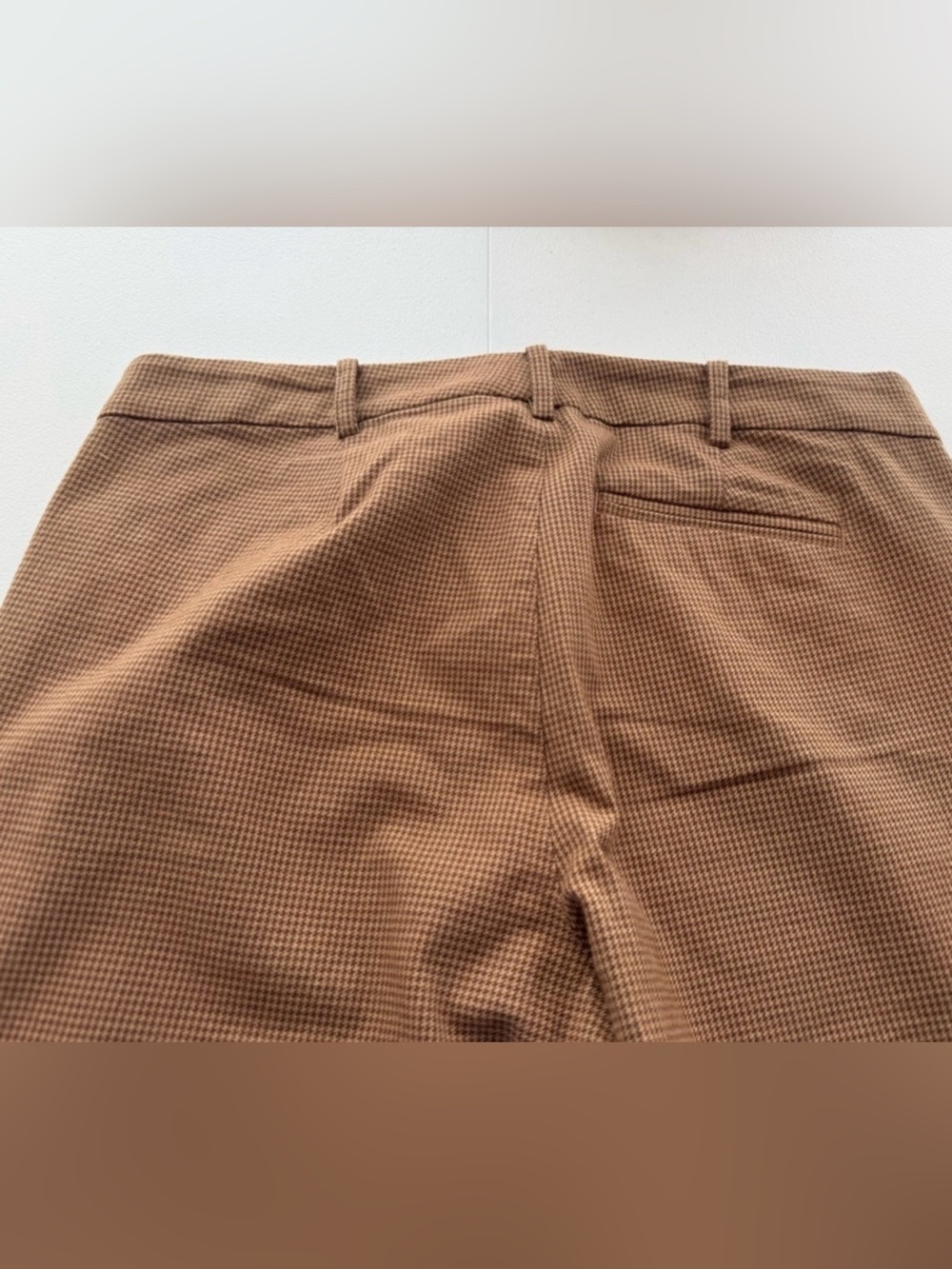 Lauren Ralph Lauren Petite Houndstooth Ankle Pants 4P Brown Stretch - Picture 5 of 8